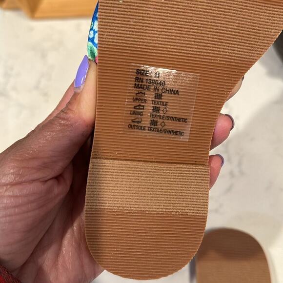 Matilda Jane The Seashore Floral Sandals with backpack flip flops blue size 11 - Picture 8 of 12